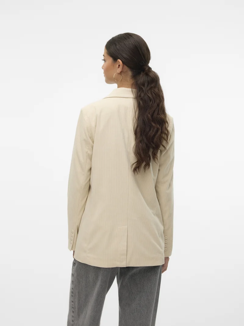 VMNORA LS LOOSE CORDUROY BLAZER, Birch