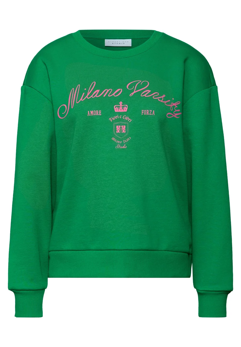 Studio Loose Fit Crewneck w. A, bold green