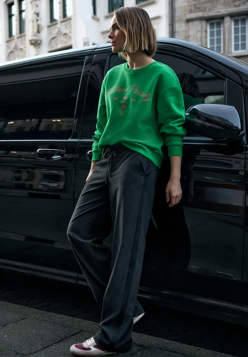 Studio Loose Fit Crewneck w. A, bold green