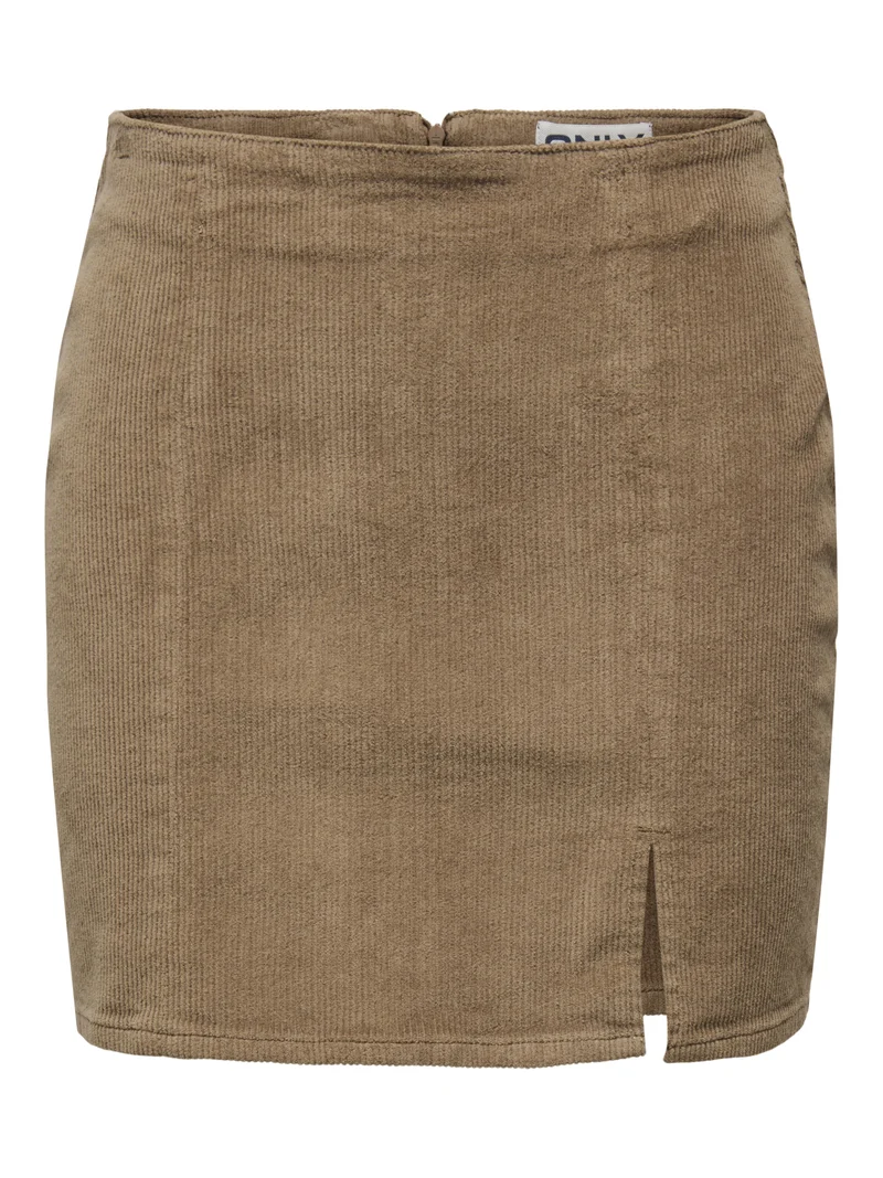 ONLLENI-GLOBAL SHORT CORD SLIT SKIR, Cocoa Créme