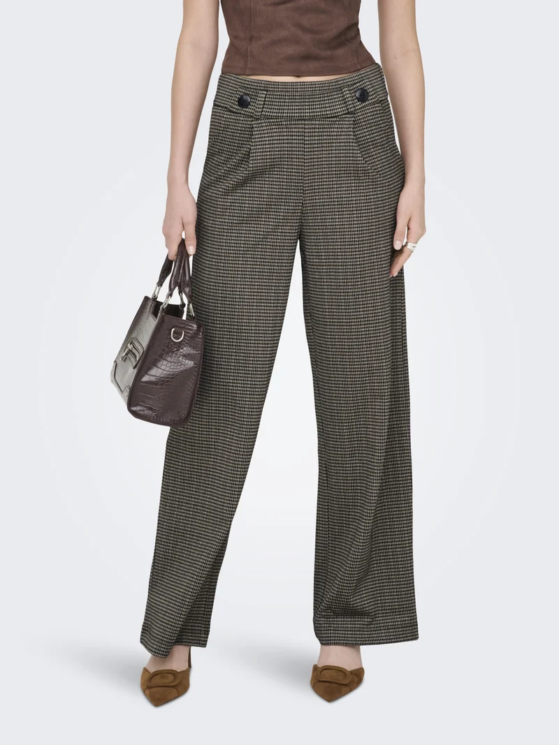 JDYGEGGO MIA LONG CHECK PANT JRS NO, Cobblestone/MINI CHECK