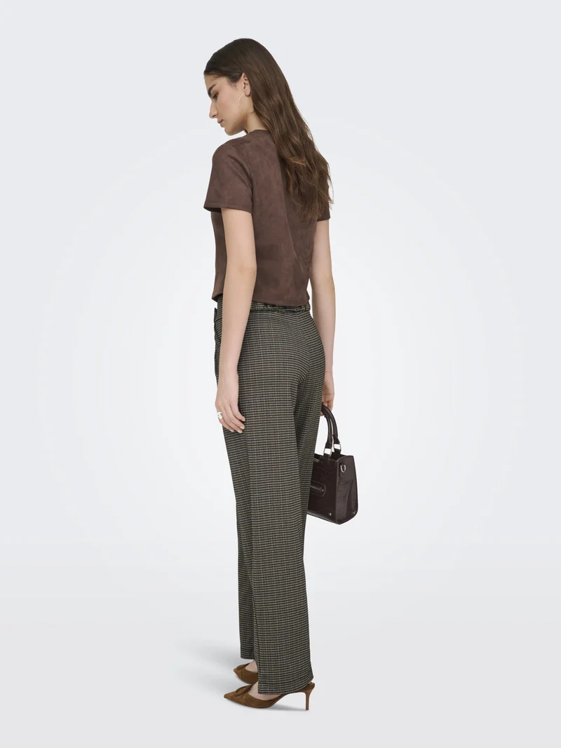 JDYGEGGO MIA LONG CHECK PANT JRS NO, Cobblestone/MINI CHECK