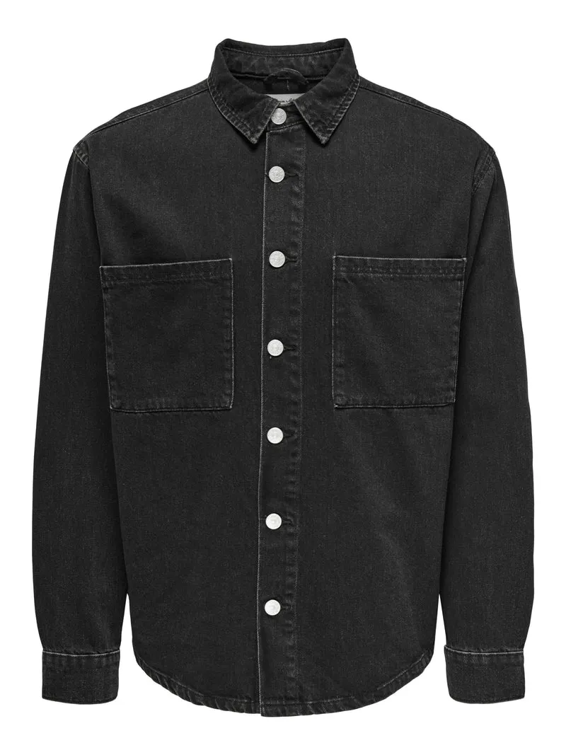 ONSALP BOX AZG DNM JACKET, Washed Black