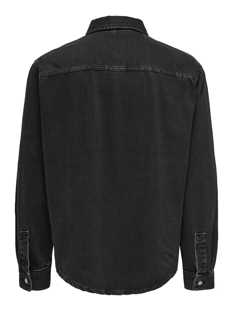 ONSALP BOX AZG DNM JACKET, Washed Black