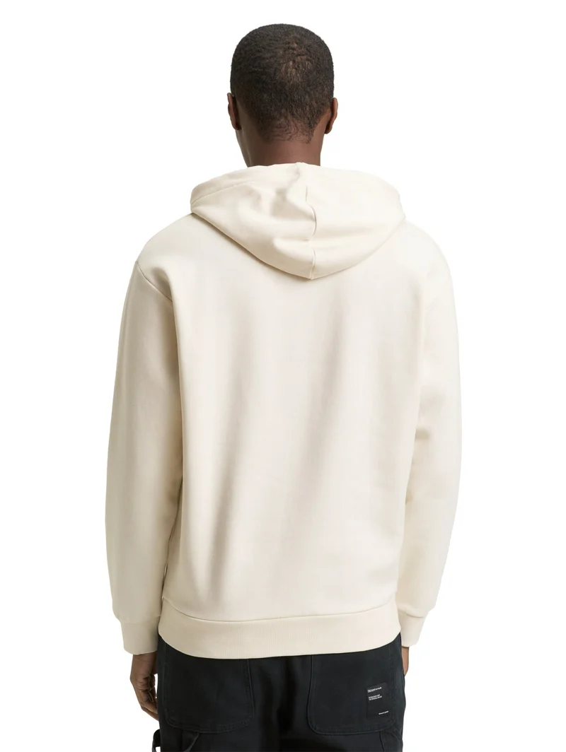 printed hoodie, Wool White