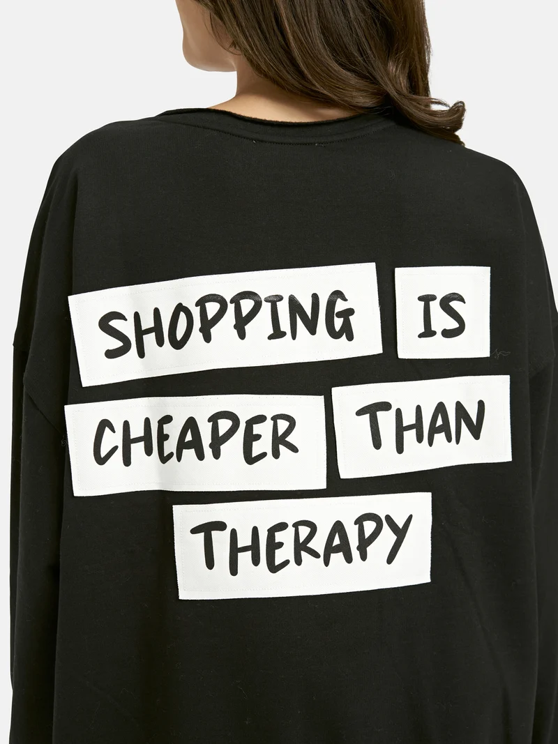 OVERSIZE SWEATSHIRT OPEN EDGES VN, BLACK