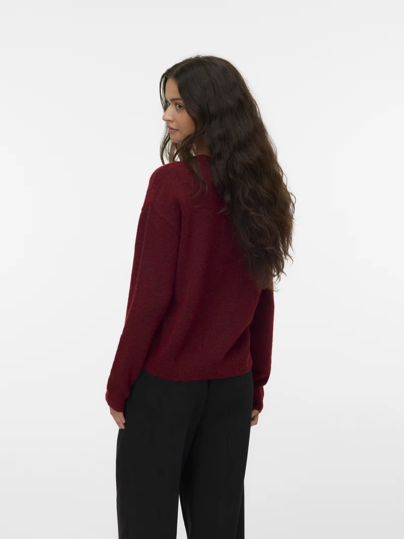 VMAMOREMIO LS O-NECK PULLOVER BOO, Syrah/MELANGE W. SILVER / AMORE MIO