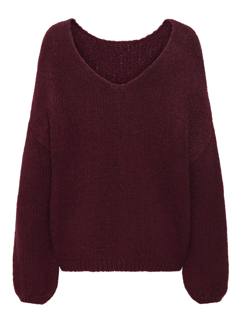 JDYDINEA L/S REVERSIBLE PULLOV. KNT, Cabernet