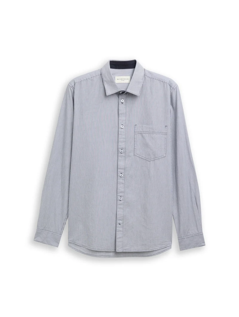 fitted striped shirt, blue stripe