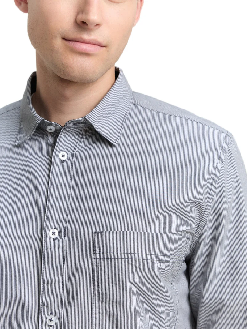 fitted striped shirt, blue stripe