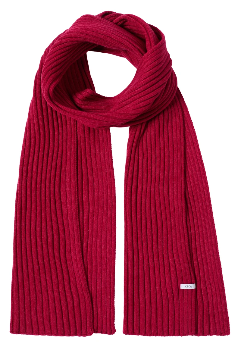 O_ TOS Solid Knit Scarf, beaujolais red