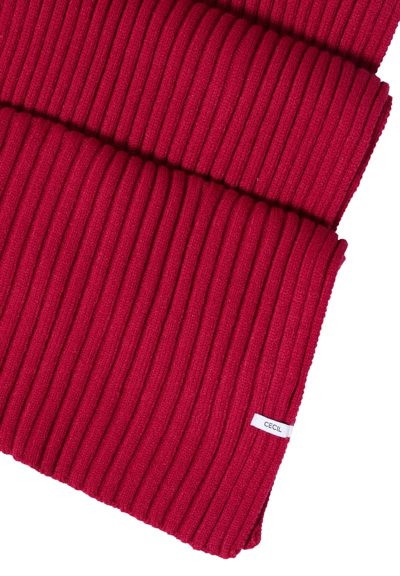 O_ TOS Solid Knit Scarf, beaujolais red