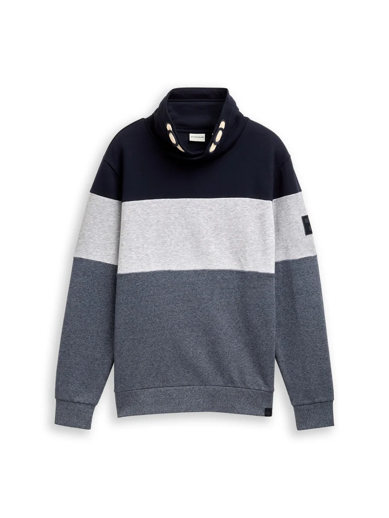 cutline snood, navy grindle structure