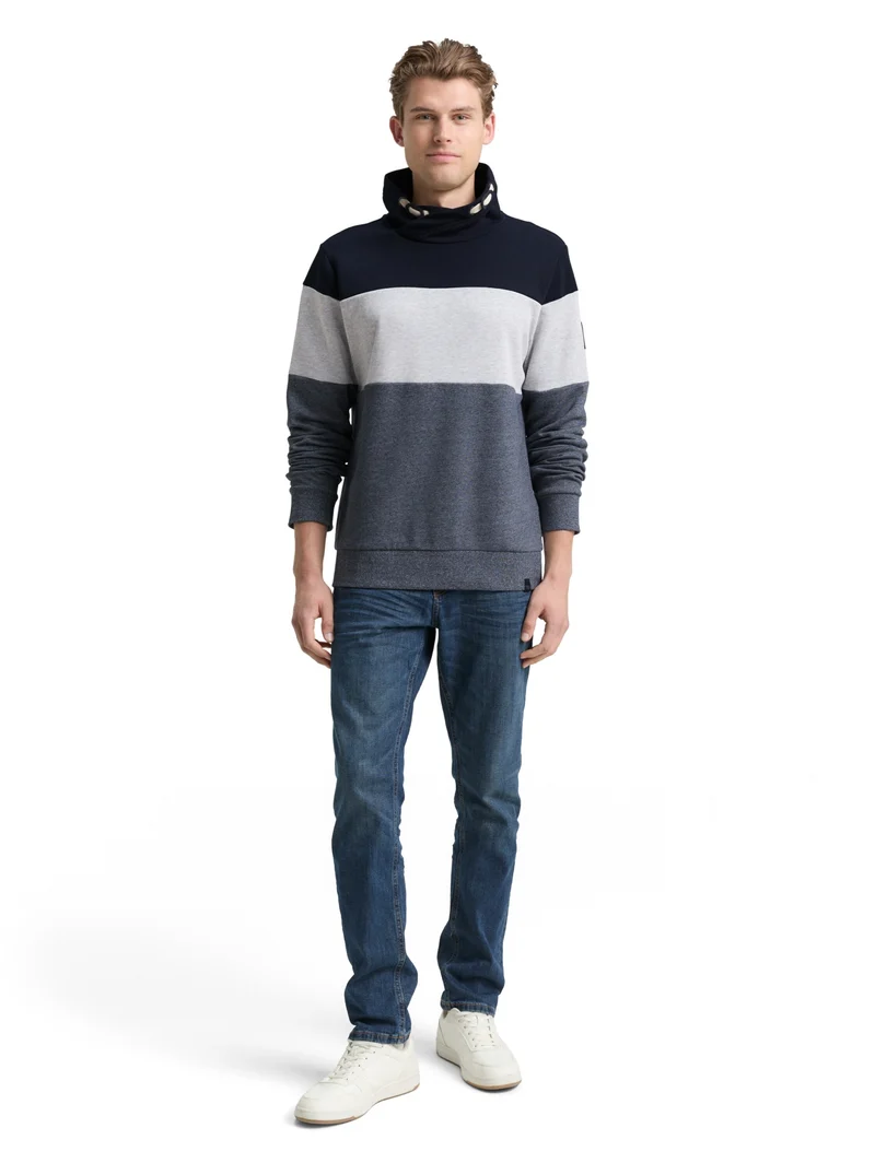 cutline snood, navy grindle structure