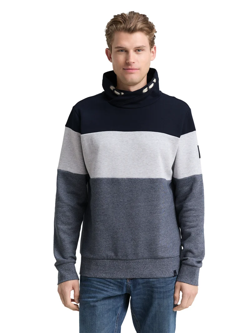 cutline snood, navy grindle structure