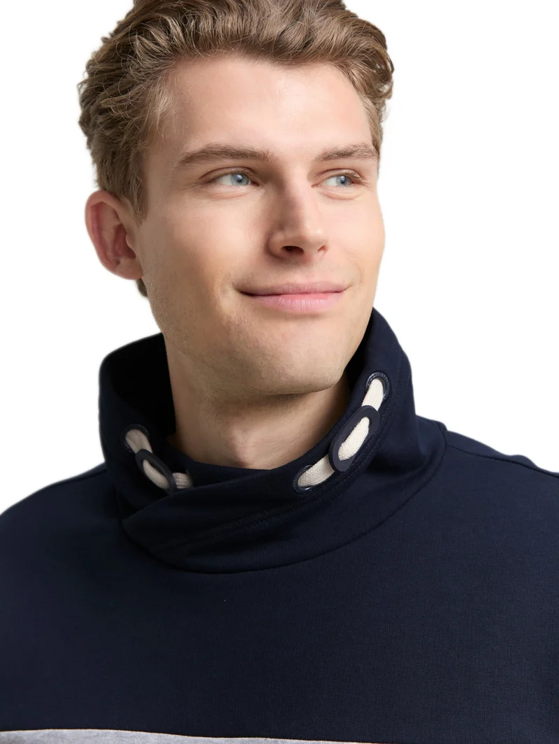 cutline snood, navy grindle structure