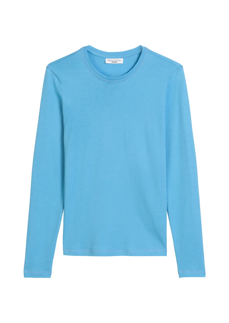 T-Shirt, LSL, Roundneck, Flatlock, Azure Sky