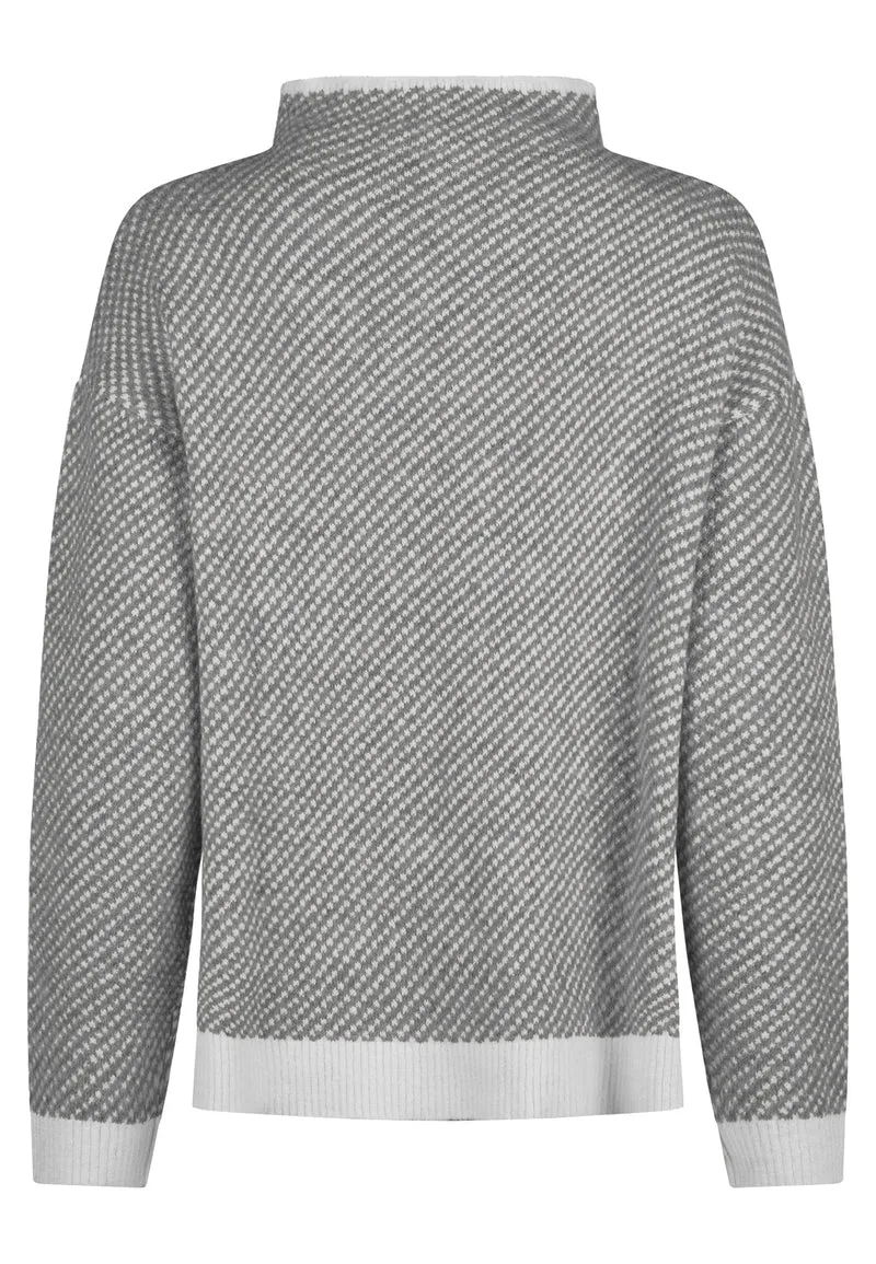 SWEATER, FROST GRAY MEL STRIPE