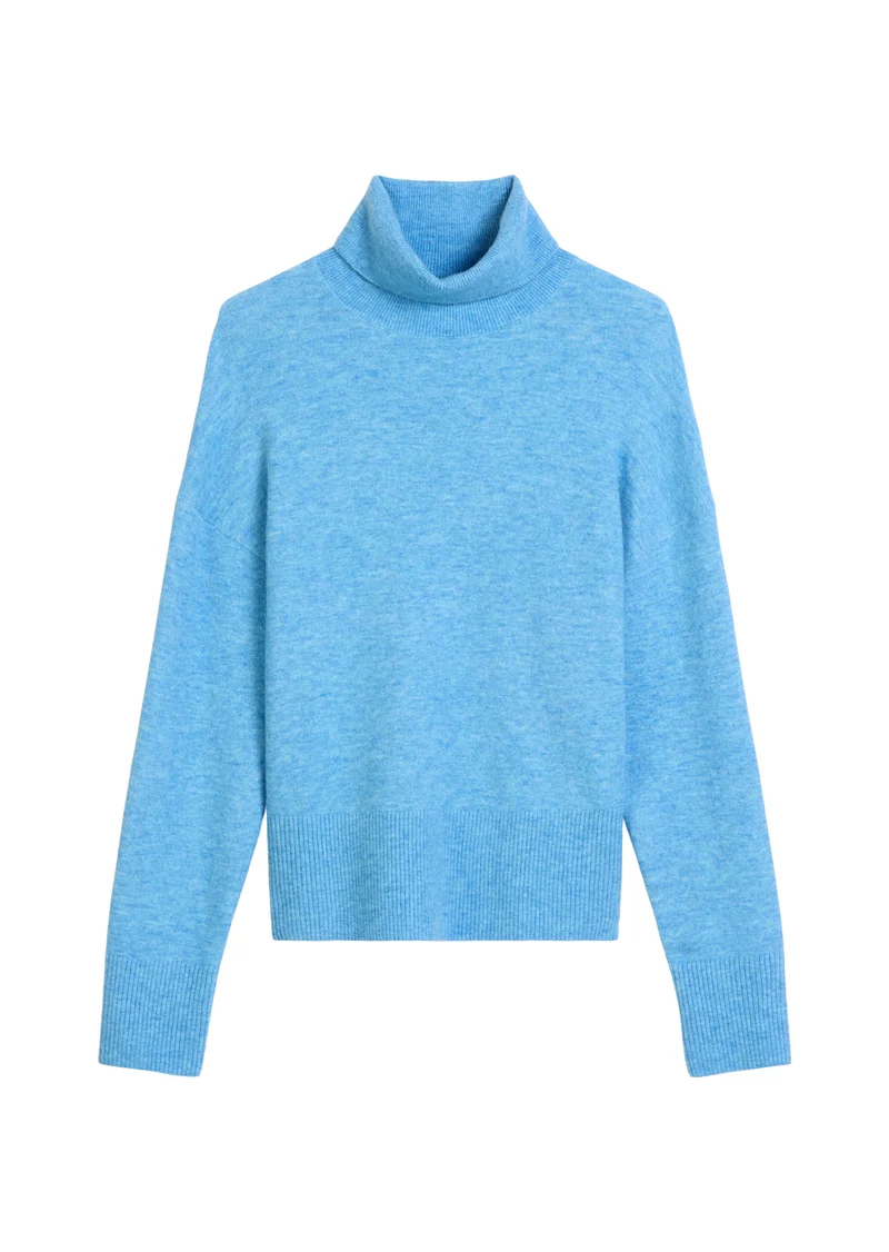 Knit Pullovers Longsleeve, Turtle N, Medium Blue Melange_02