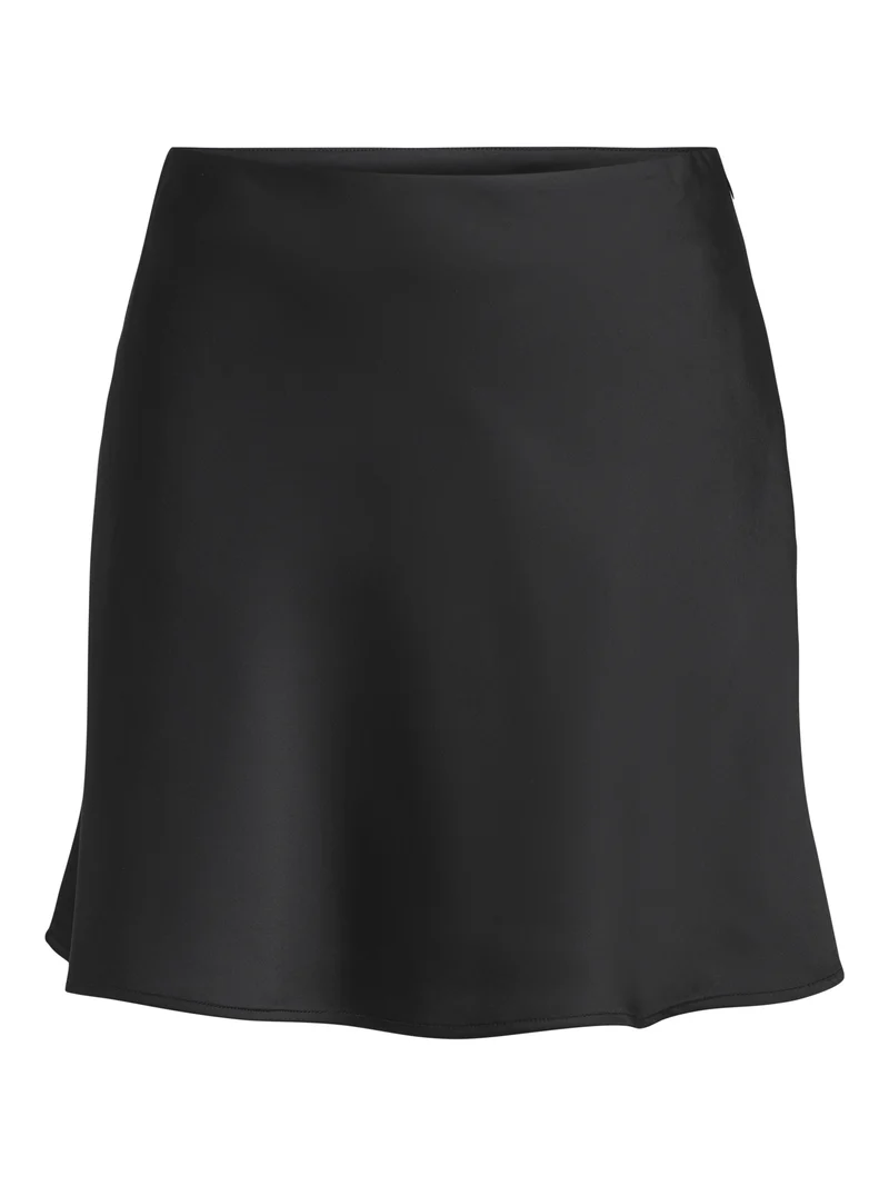ONLMIKA VIS SATIN SHORT SKIRT WVN, Black