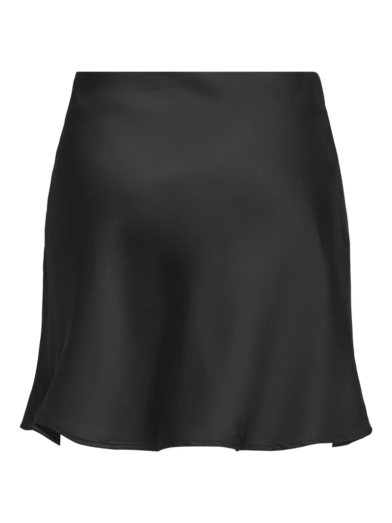 ONLMIKA VIS SATIN SHORT SKIRT WVN, Black