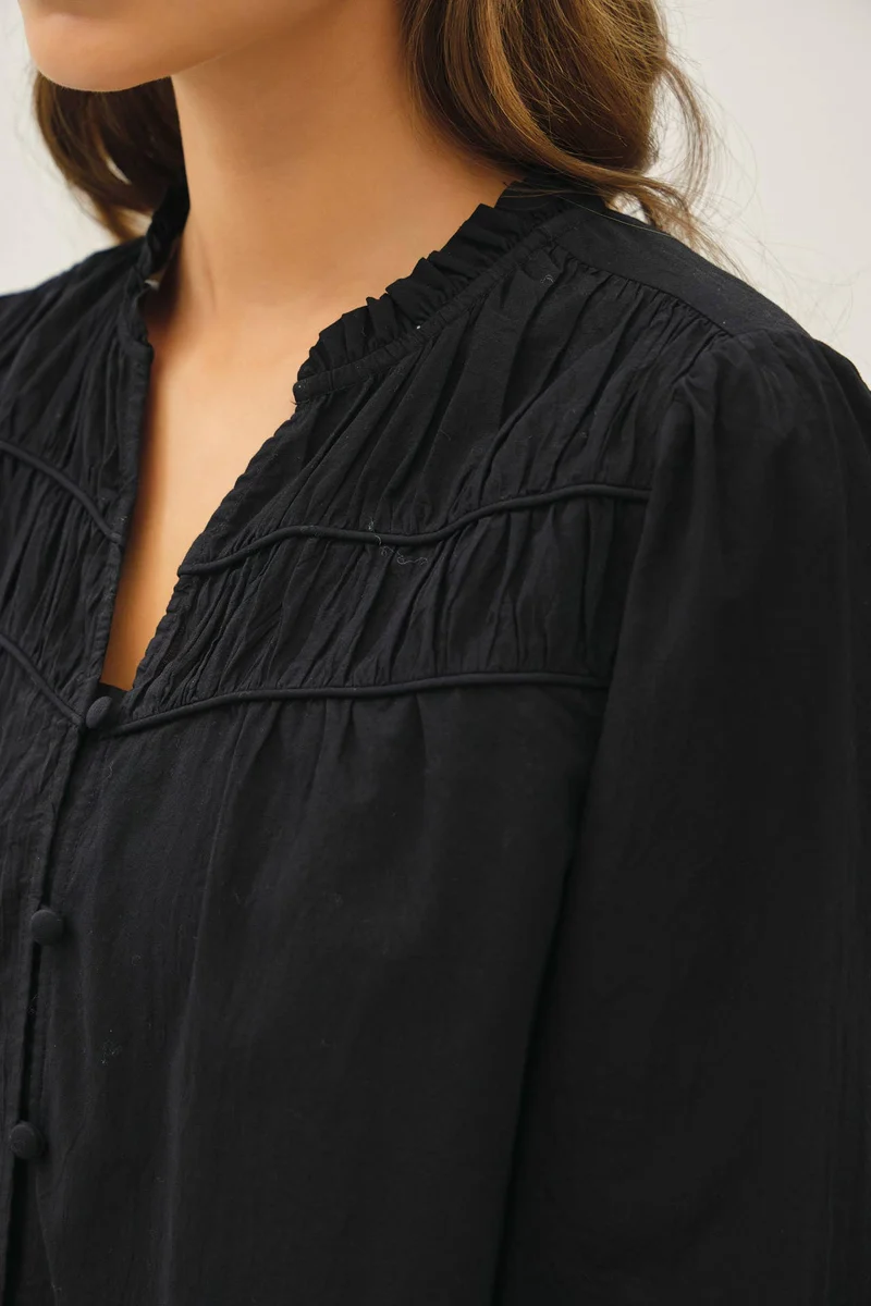 Crisp Cotton FLowy Blouse