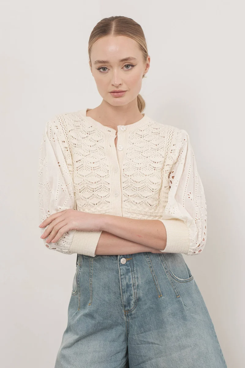 Cream Cardigan Sweater