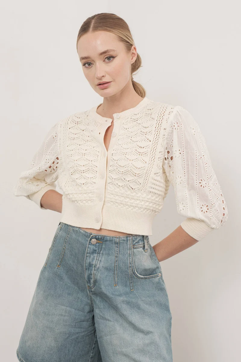 Lt Blue Cardigan Sweater