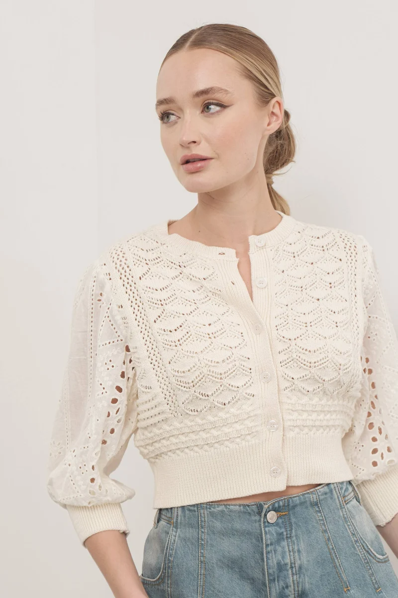 Lt Blue Cardigan Sweater
