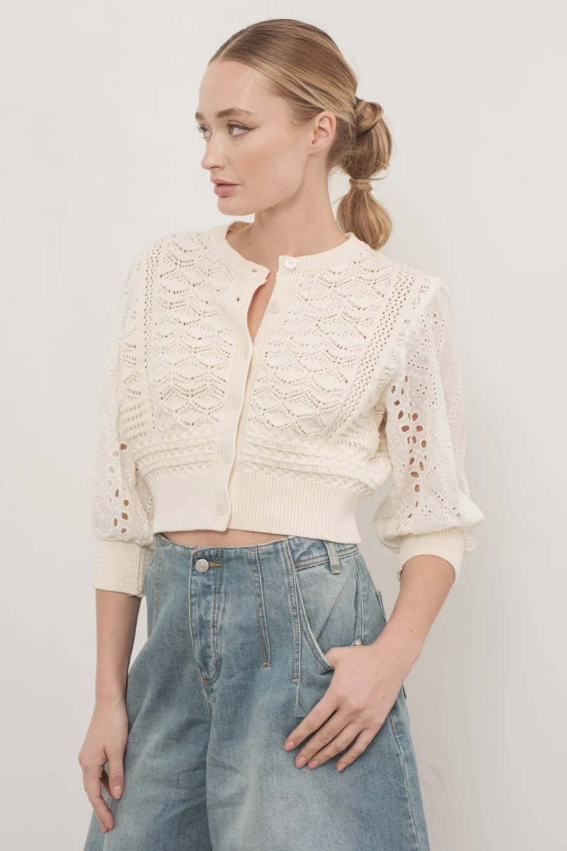 Lt Blue Cardigan Sweater