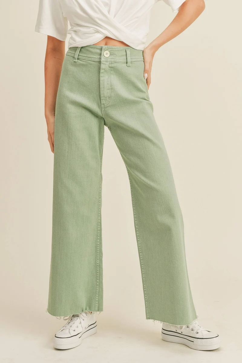 Straight Wide Leg Pant Matcha