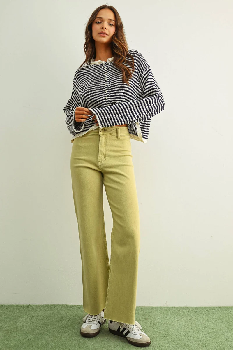 Straight Wide Leg Pant Matcha