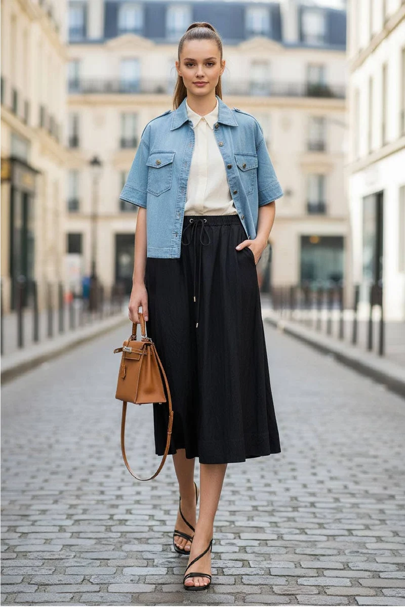 A-Line Midi Skirt