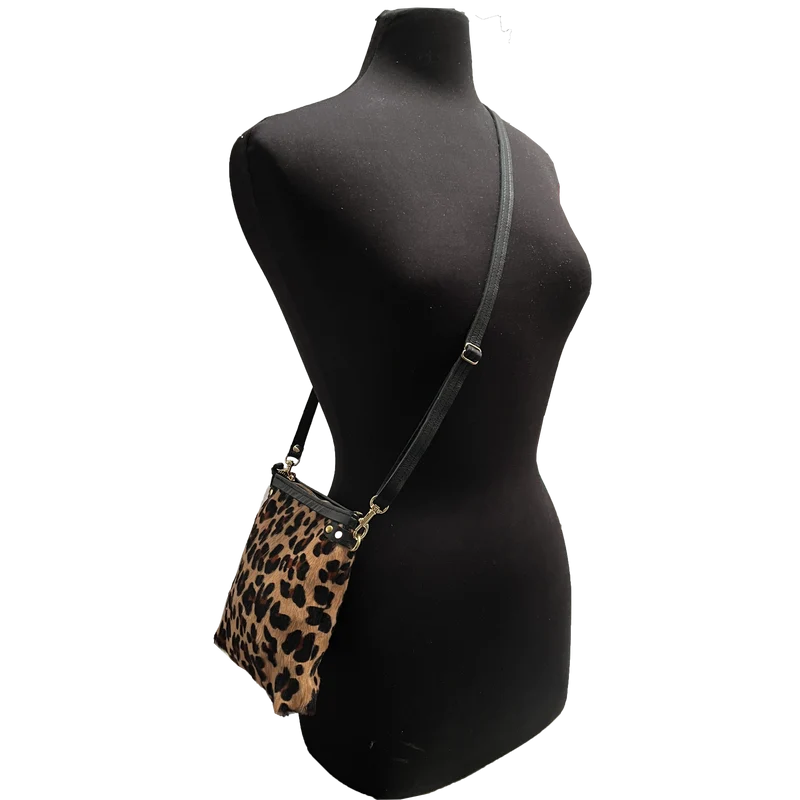 The Fancy Jane Shoulder bag and Crossbody bag: Celestial: Gold burnout on White hair-on-hide / Lined / Gold Shoulder Chain