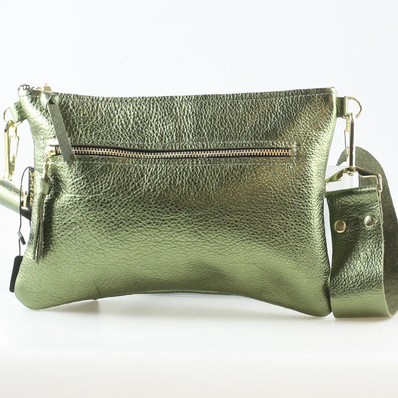 The Metallic Rita Crossbody and Hipbag: Snow