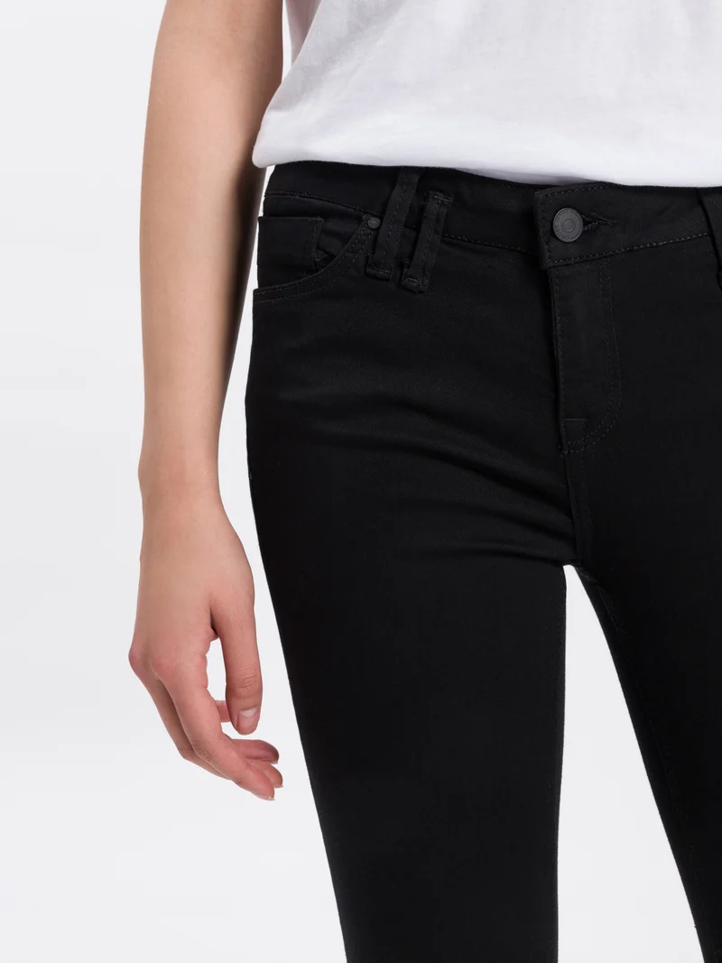 Giselle Damen Jeans Super Skinny Fit Mid Waist Ankle Lenght schwarz