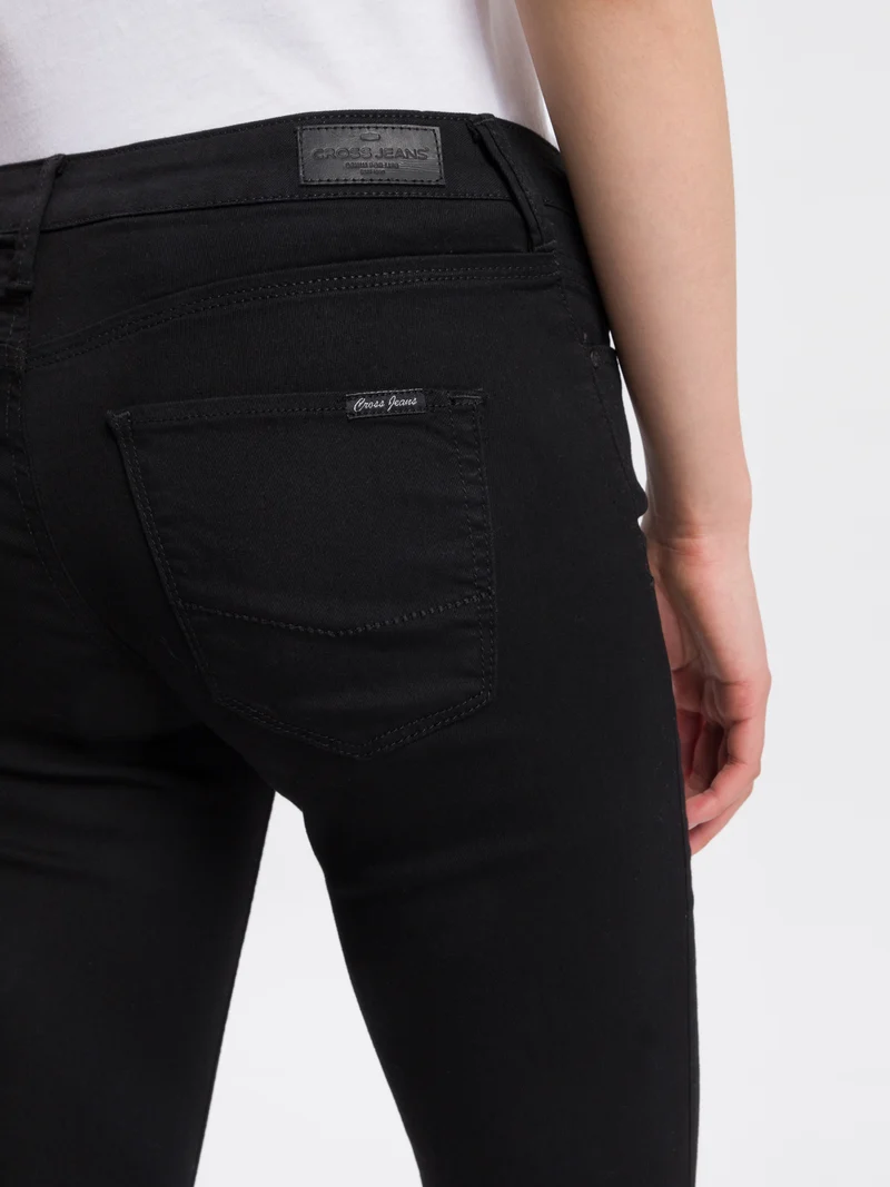 Giselle Damen Jeans Super Skinny Fit Mid Waist Ankle Lenght schwarz