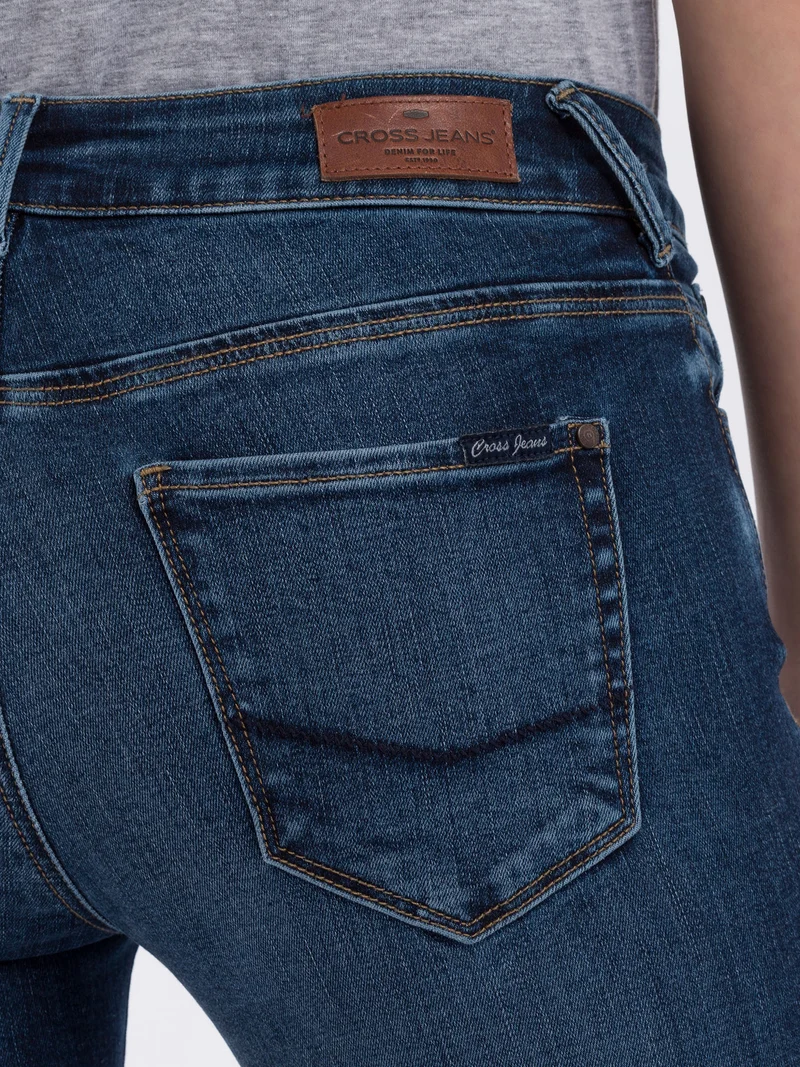 Giselle Damen Jeans Super Skinny Fit Mid Waist Ankle Lenght mittelblau
