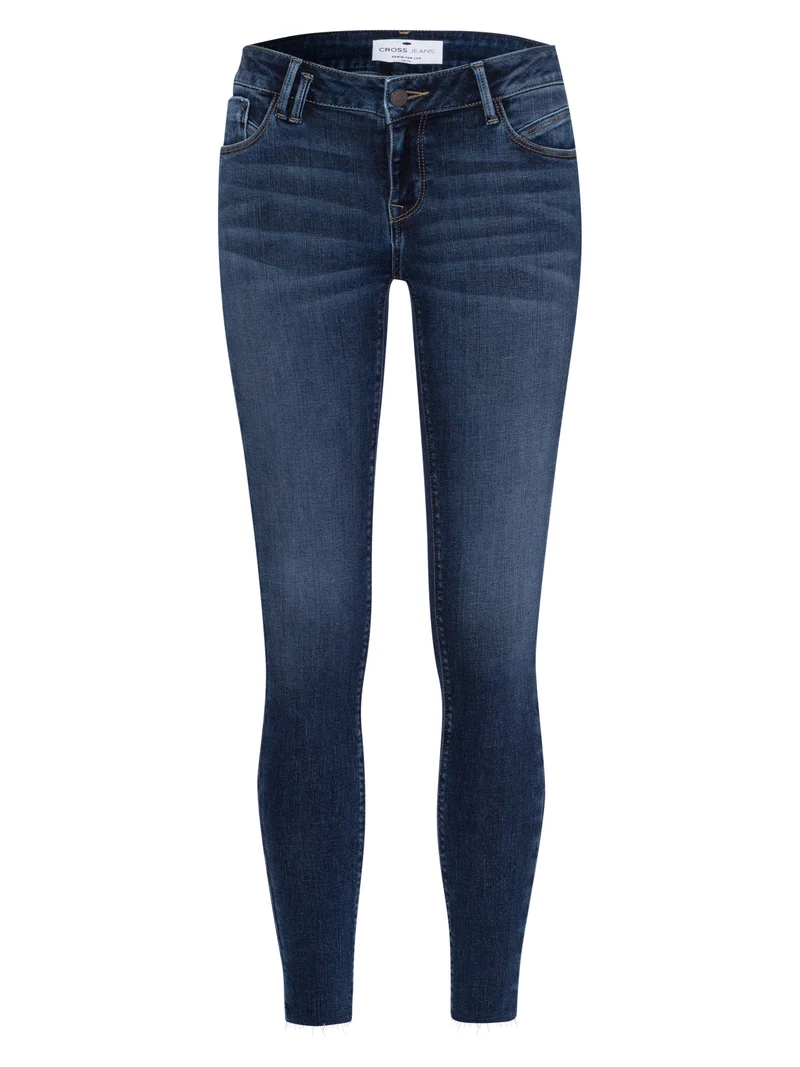 Giselle Damen Jeans Super Skinny Fit Mid Waist Ankle Lenght mittelblau