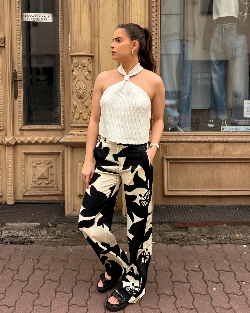DÁMSKÉ KALHOTY REPLAY S CELOPLOŠNÝM VZOREM