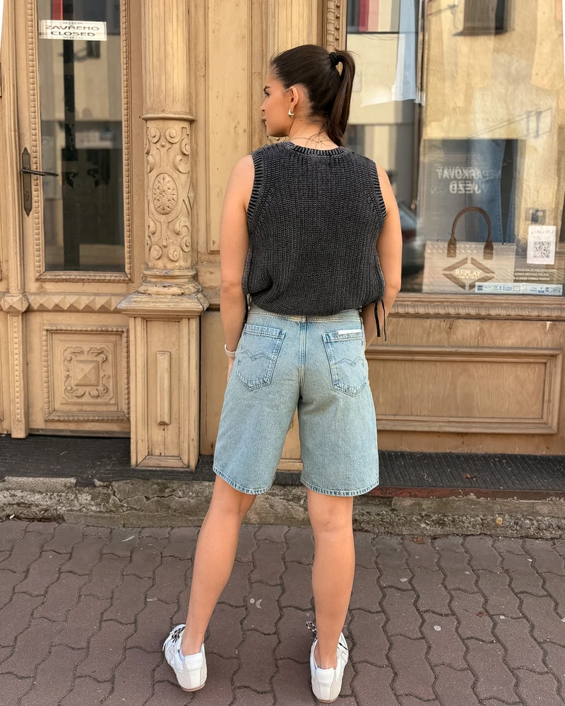 DÁMSKÉ DŽÍNOVÉ ŠORTKY REPLAY STRAIGHT-FIT
