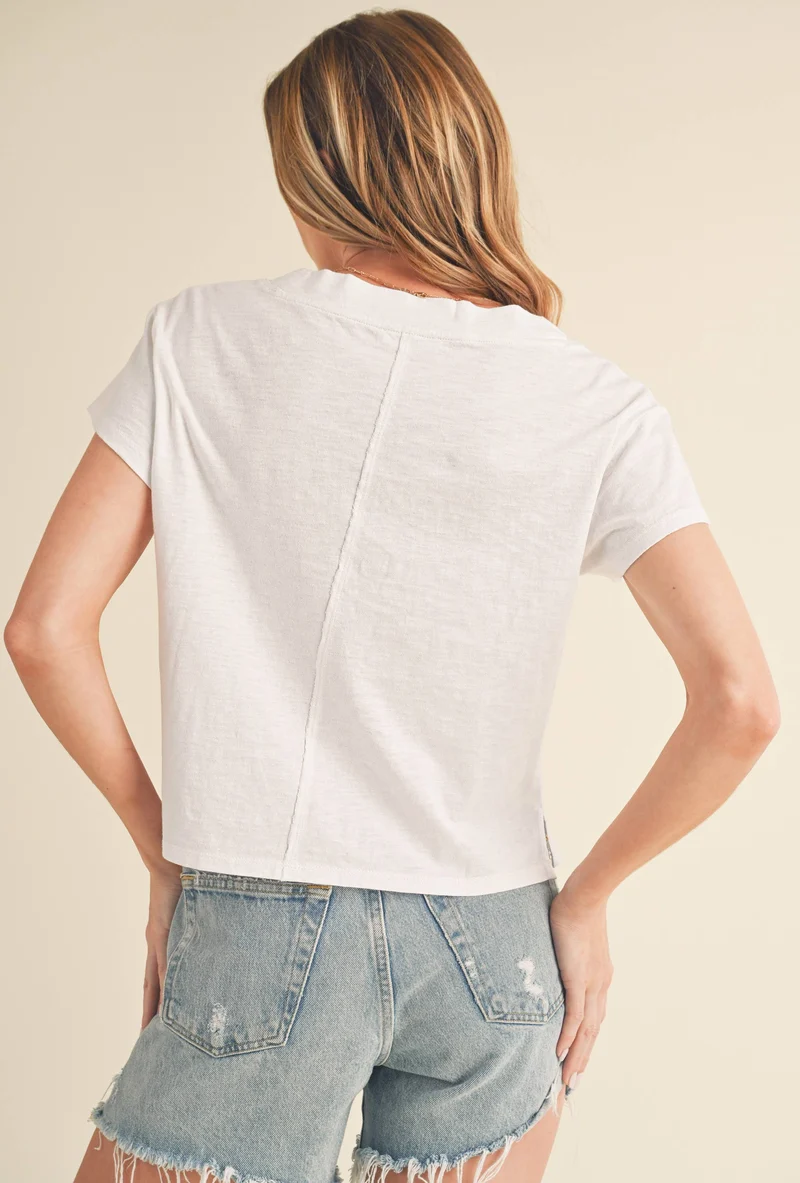 8281DK Til V-Neck Baby Top: Denim / Contemporary / L