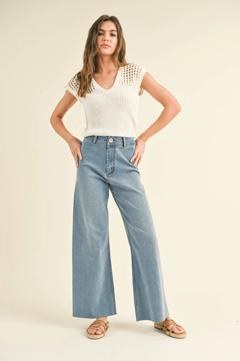 Olive straight leg Wide Pant