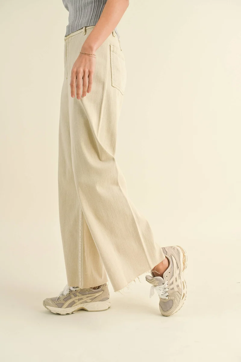 Olive straight leg Wide Pant