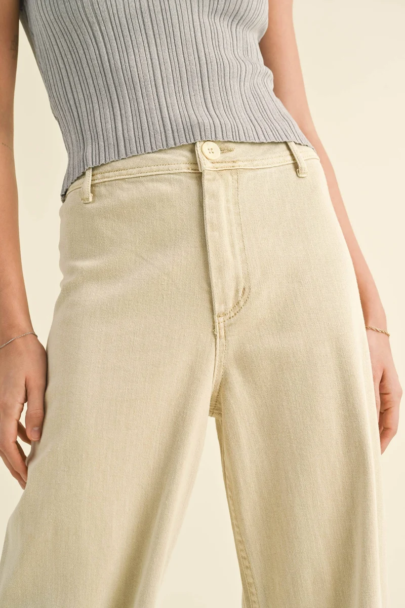 Olive straight leg Wide Pant