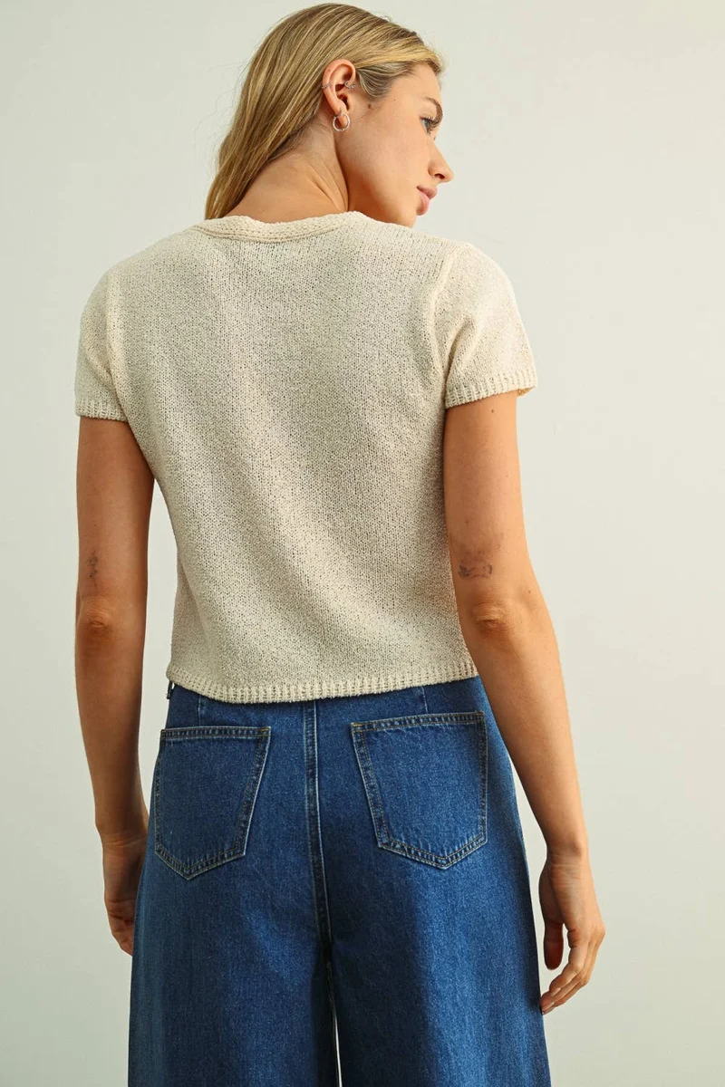 Cap Sleeve Knit Top