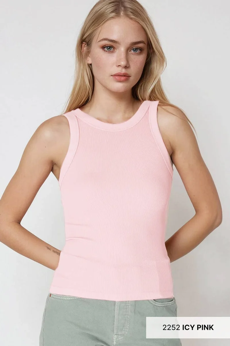 Ribbed Tank Blue
