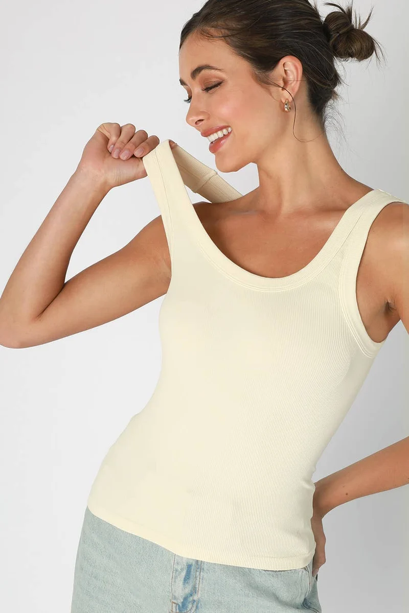 Ribbed Tank Blue