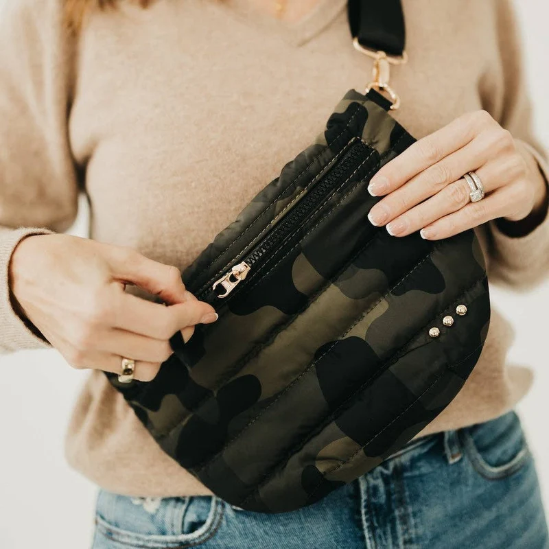 Jolie Puffer Bum Bag: Olive