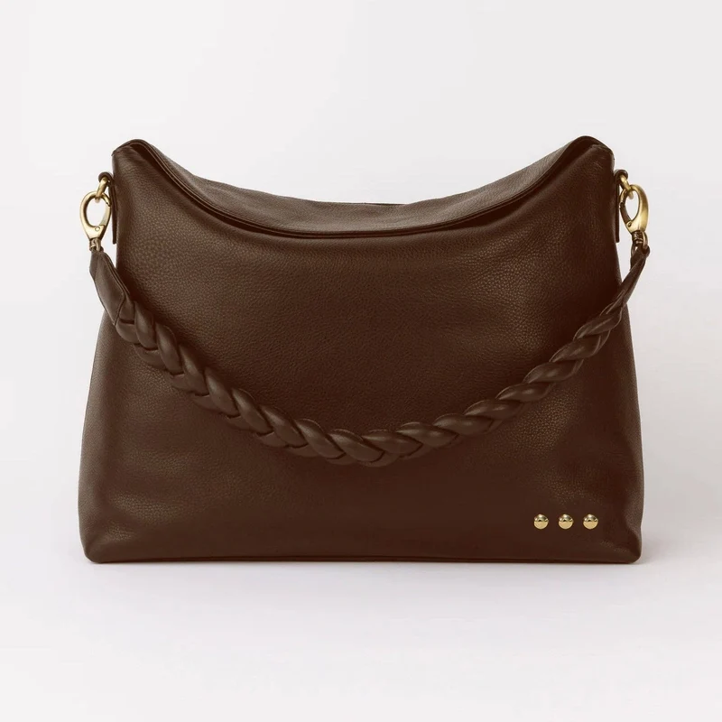 Shay Pebbled Crossbody Bag: Chocolate